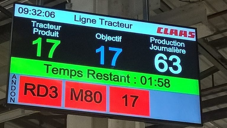 ecran andon pingflow chez claas